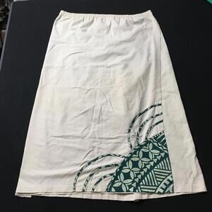 beige Green Seaweed blend Polynesian Skirt Women - Size 4XL